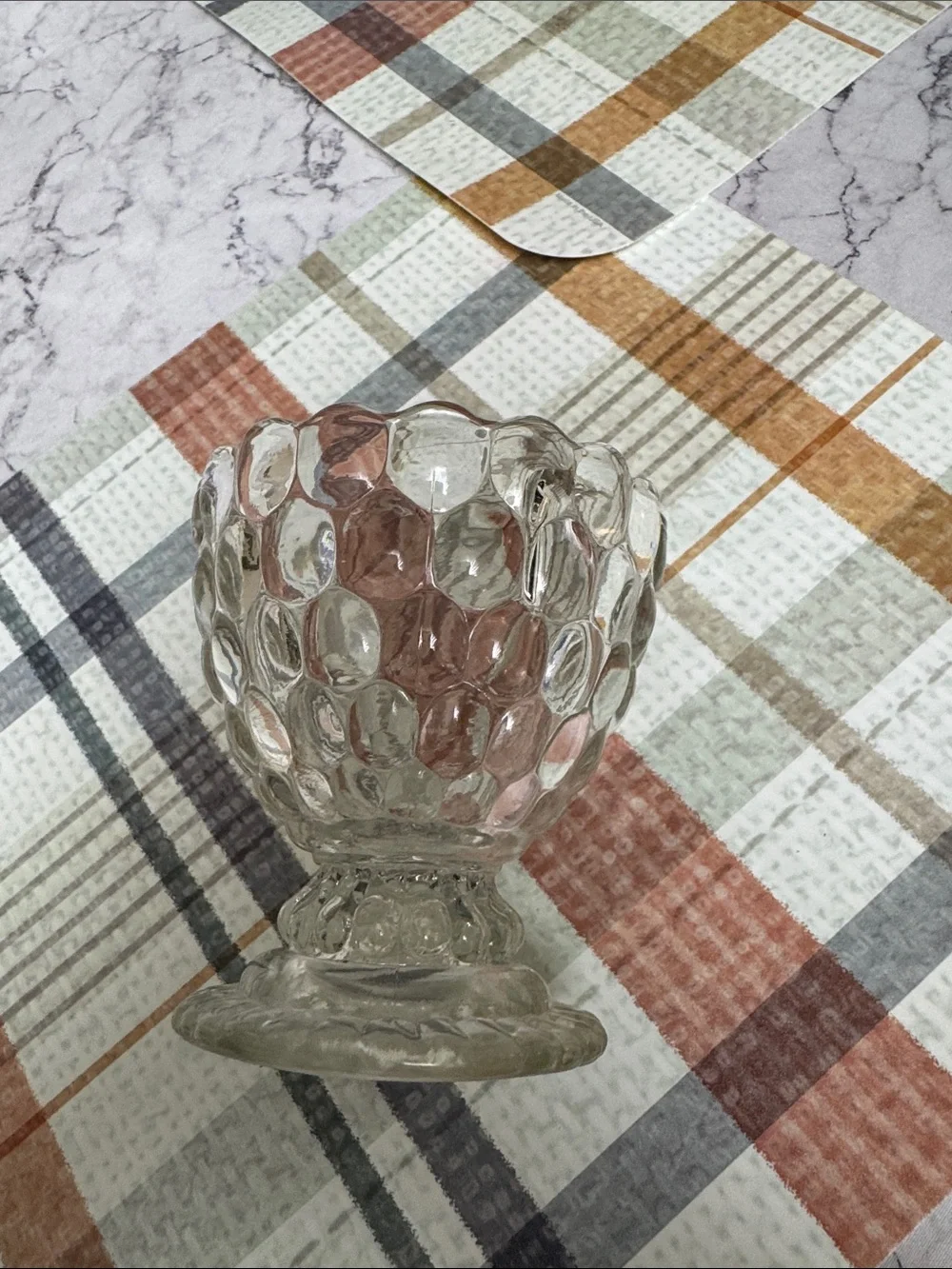 Vintage Avon Clear Bubble Glass Pedestal Vase - Home Accents
